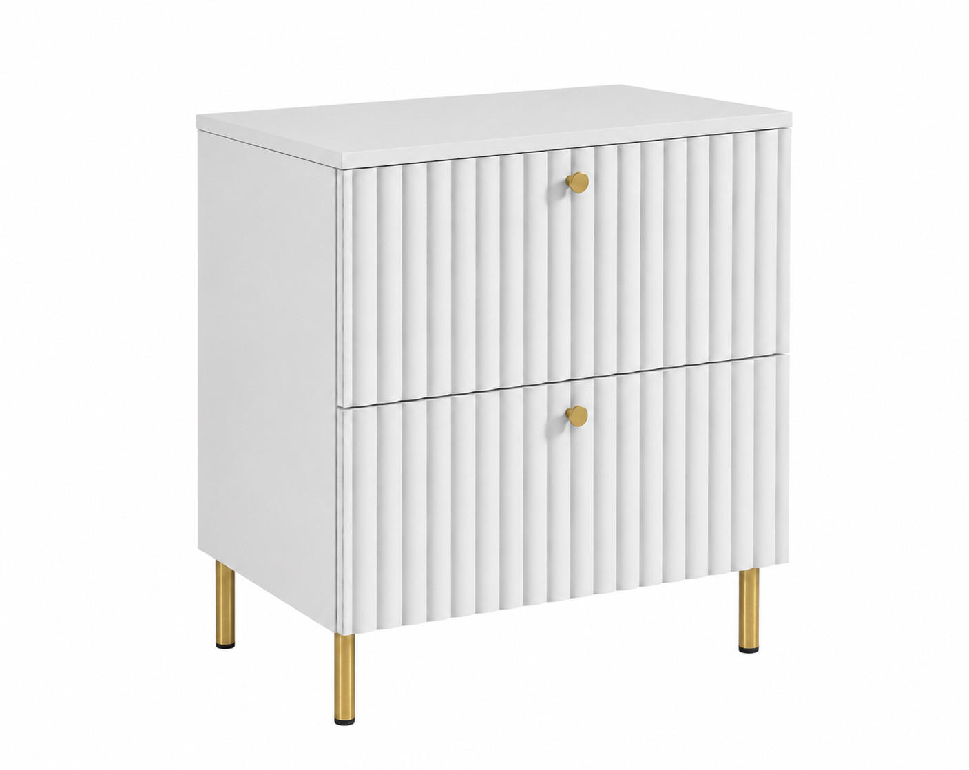 3XE Living Badezimmerschrank: Weiß, Gold 60x73.6x46 cm