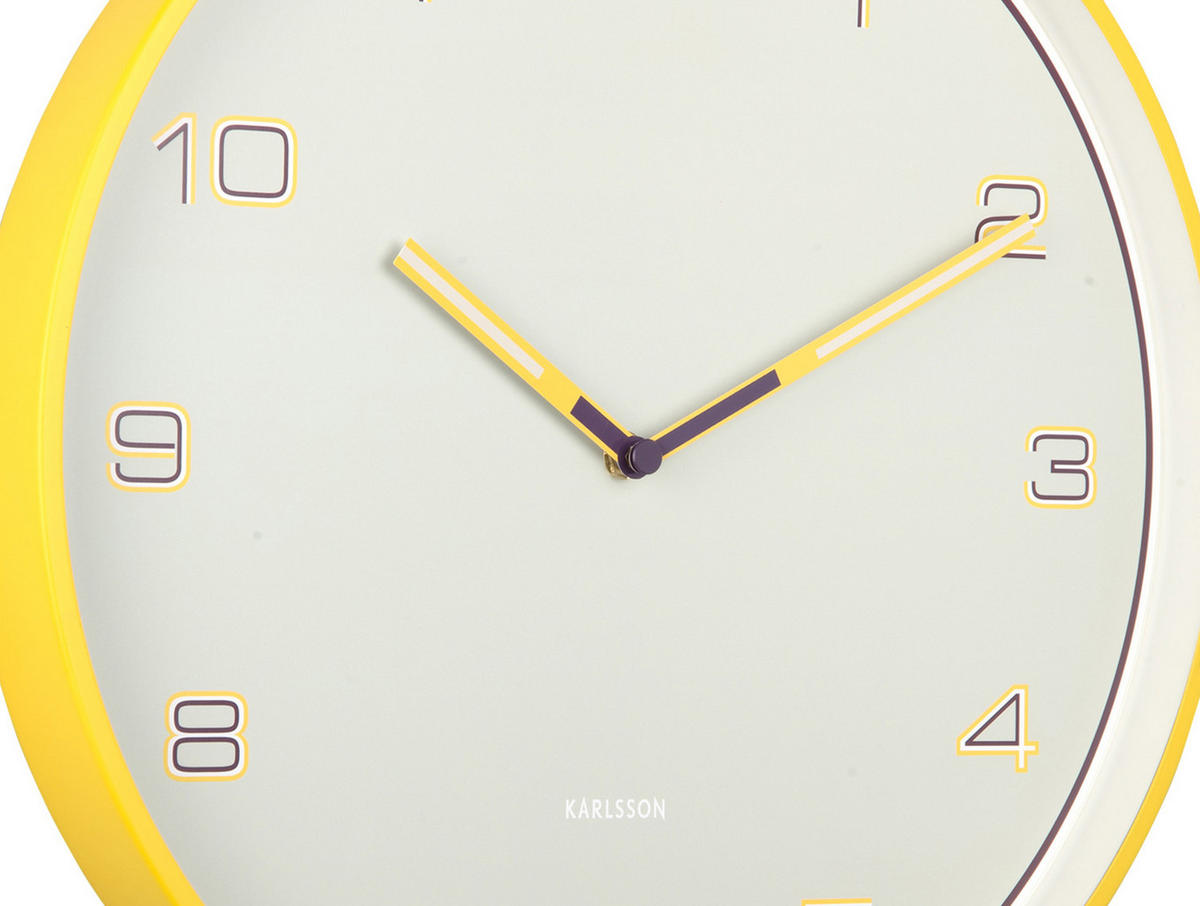 WANDUHR Lined Numbers Ø40 cm - Gelb, Metall (40/1/40cm) - Karlsson
