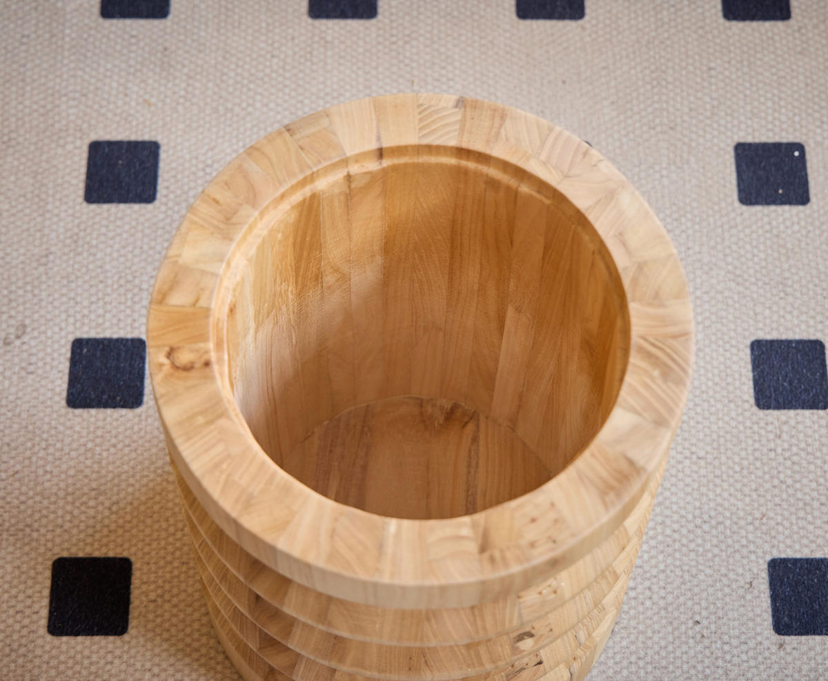 POUF Holz Braun - Braun, Textil (34.5/42/34.5cm) - Nordlys