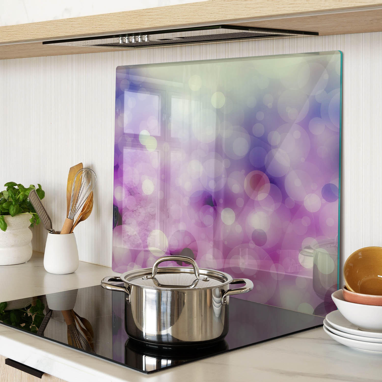 GLASPLATTE 60x52 cm Lila Räder - Lila, Glas (60/0.4/52cm) - TULUP