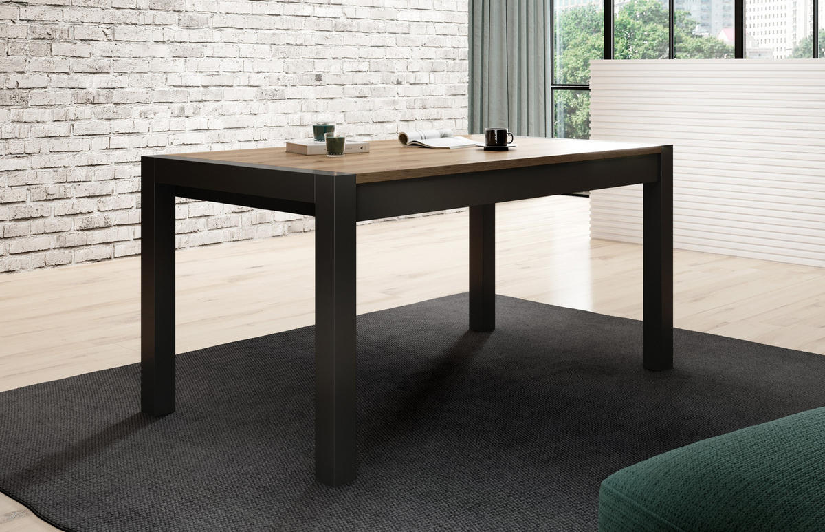 ESSTISCH ATTIVO Ausziehbar 160 - 240 / 90 x 79 cm - Schwarz, Holz (160/90/79cm) - MASSENO