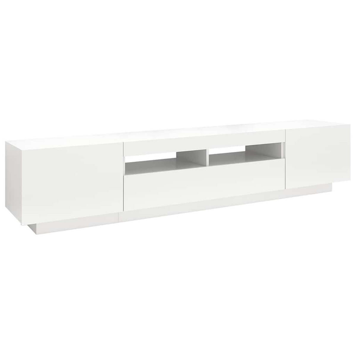 TV-SCHRANK Mit Led-Leuchten Weiss 200/35/40 Cm - Weiß, Holzwerkstoff (35/40/200cm) - vidaXL
