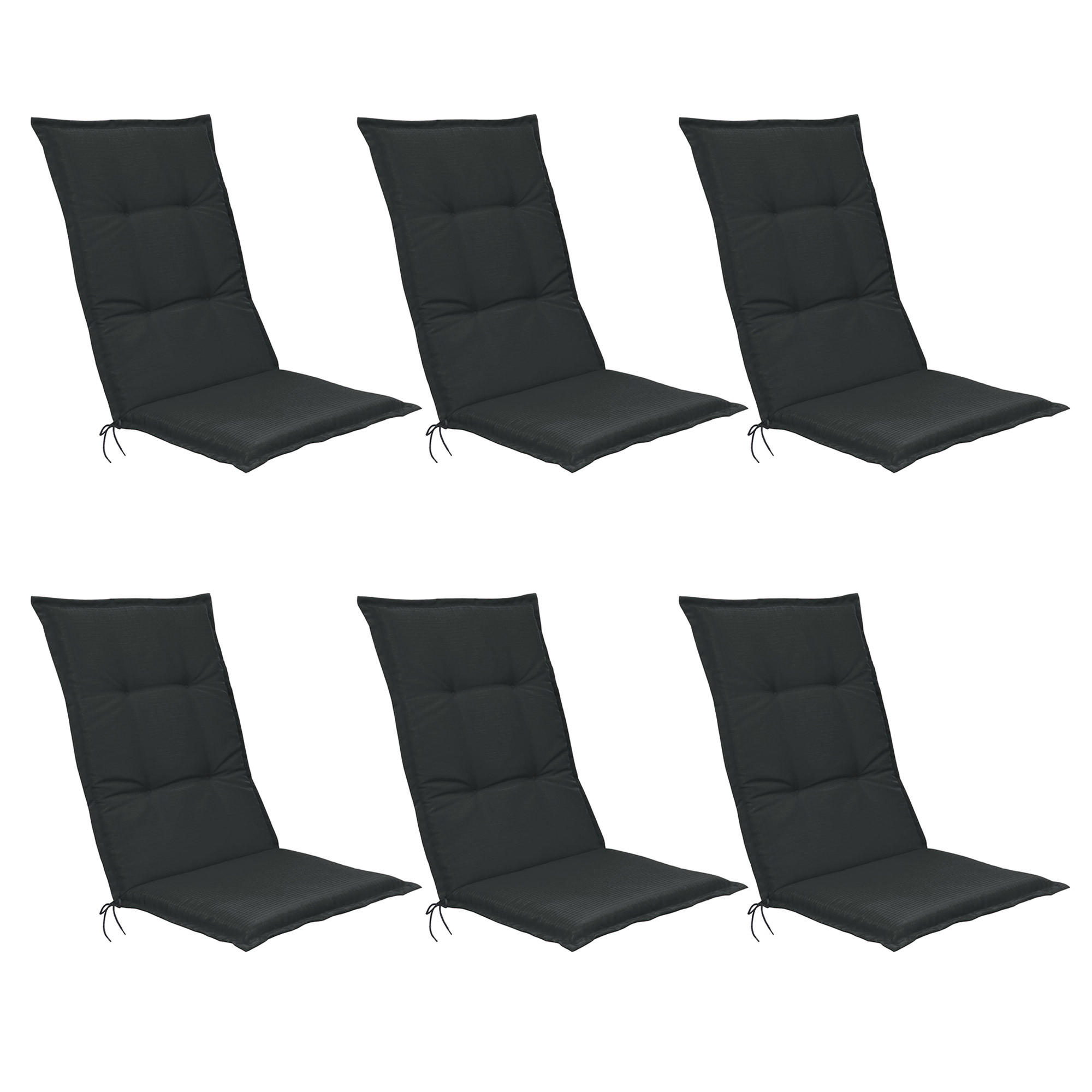 HOCHLEHNERAUFLAGE Base HL 120/50/6cm Graphitgrau 6tlg - Graphitfarben, Textil (50/6/120cm) - Beautissu 