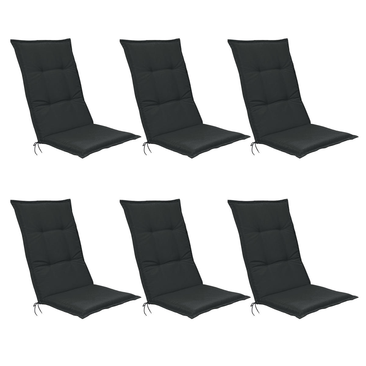 HOCHLEHNERAUFLAGE Base HL 120/50/6cm Graphitgrau 6tlg - Graphitfarben, Textil (50/6/120cm) - Beautissu 