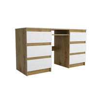 SCHREIBTISCH ANGULO 130x50x75 cm Bürotisch Computertisch, Eiche Artisan - Eiche Artisan, Holzwerkstoff (50/130/75cm) - MASSENO