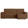 ECKSOFA Copertino Braun beidseitig montierbar - Schwarz/Braun, Kunststoff/Textil (244/145cm) - Selsey