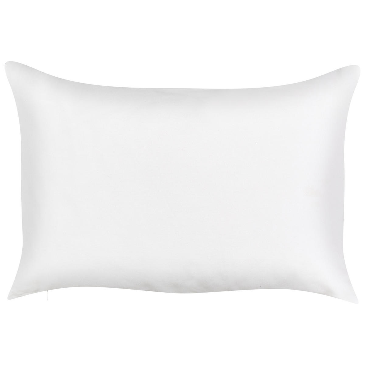 GARTENKISSEN 2er-Set Blattmotiv weiß/grün 40/60 cm Loano - Weiß, Textil (40/60cm) - Beliani