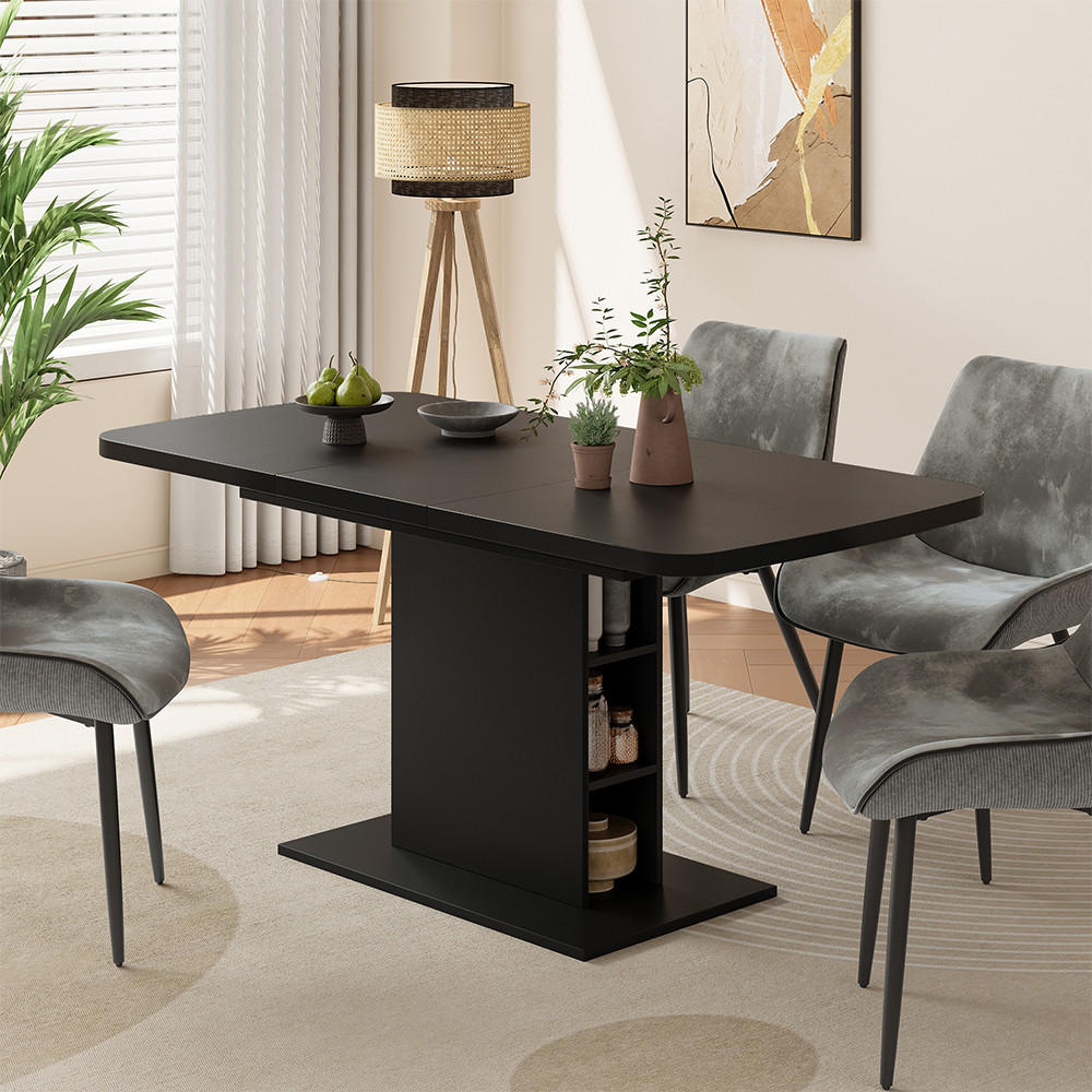 ROZKLÁDACÍ JÍDELNÍ STŮL Fenaro Černá - černá, kompozitní dřevo (80/120/77.3cm) - Vicco