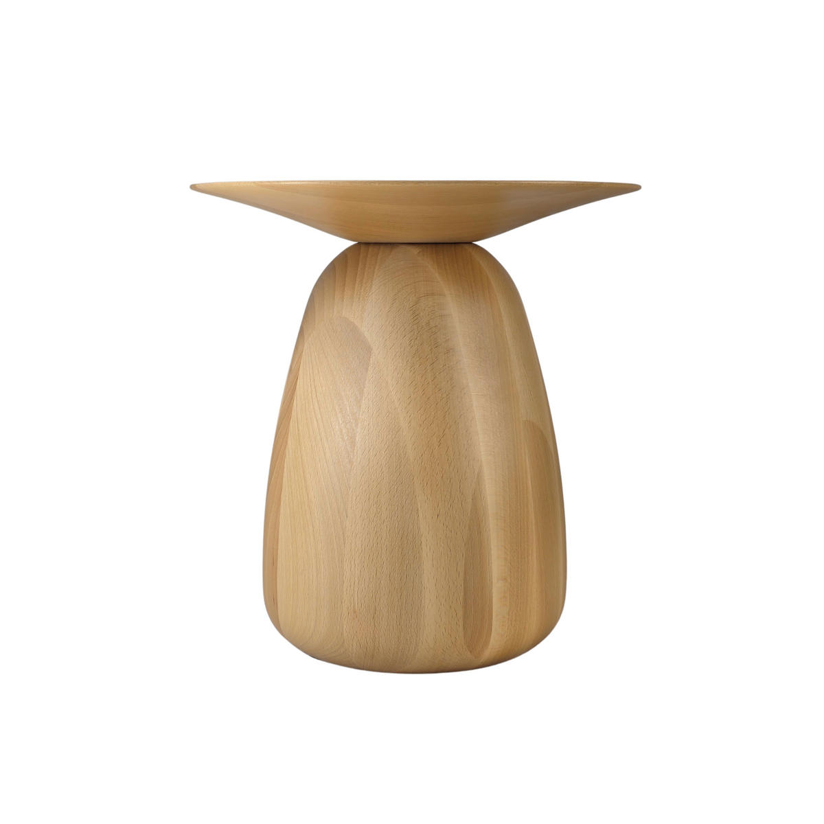 BEISTELLTISCH Baobab34, Ovaler Tischplatte, Buche - lackiert, Naturfarben - Buchefarben, Holz (32.5/32.5/34cm) - Kayani