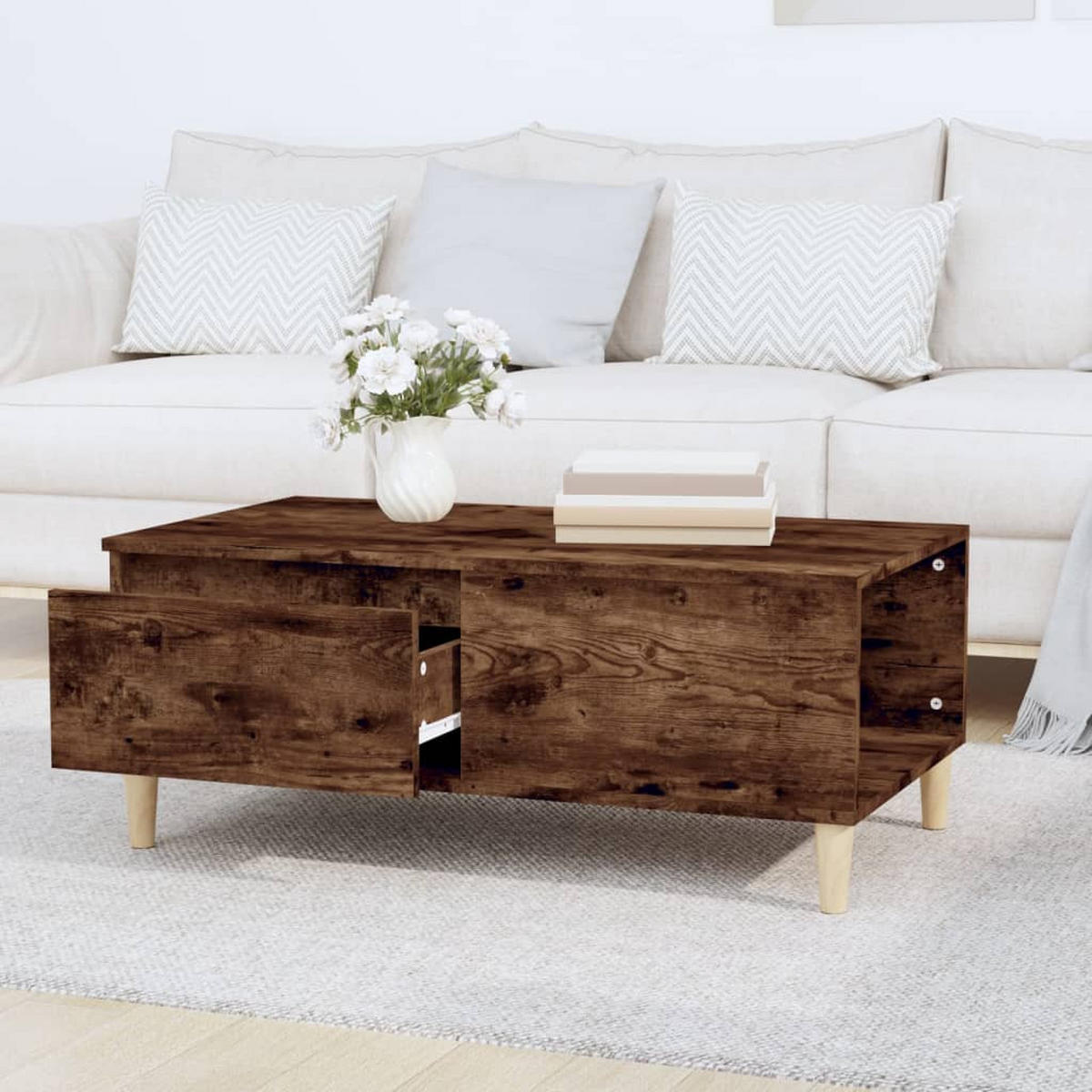COUCHTISCH Räuchereiche 90x50x36,5 cm Holzwerkstoff - Braun, Holzwerkstoff (90/50/36.5cm) - furnicato