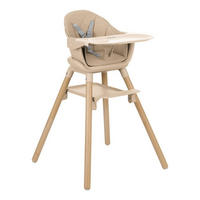 HOCHSTUHL Woody 3 in 1 beige Holzbeine Kinderstuhl Fußstütze Tablett - Beige, Kunststoff (57/90/62cm) - Kikka boo