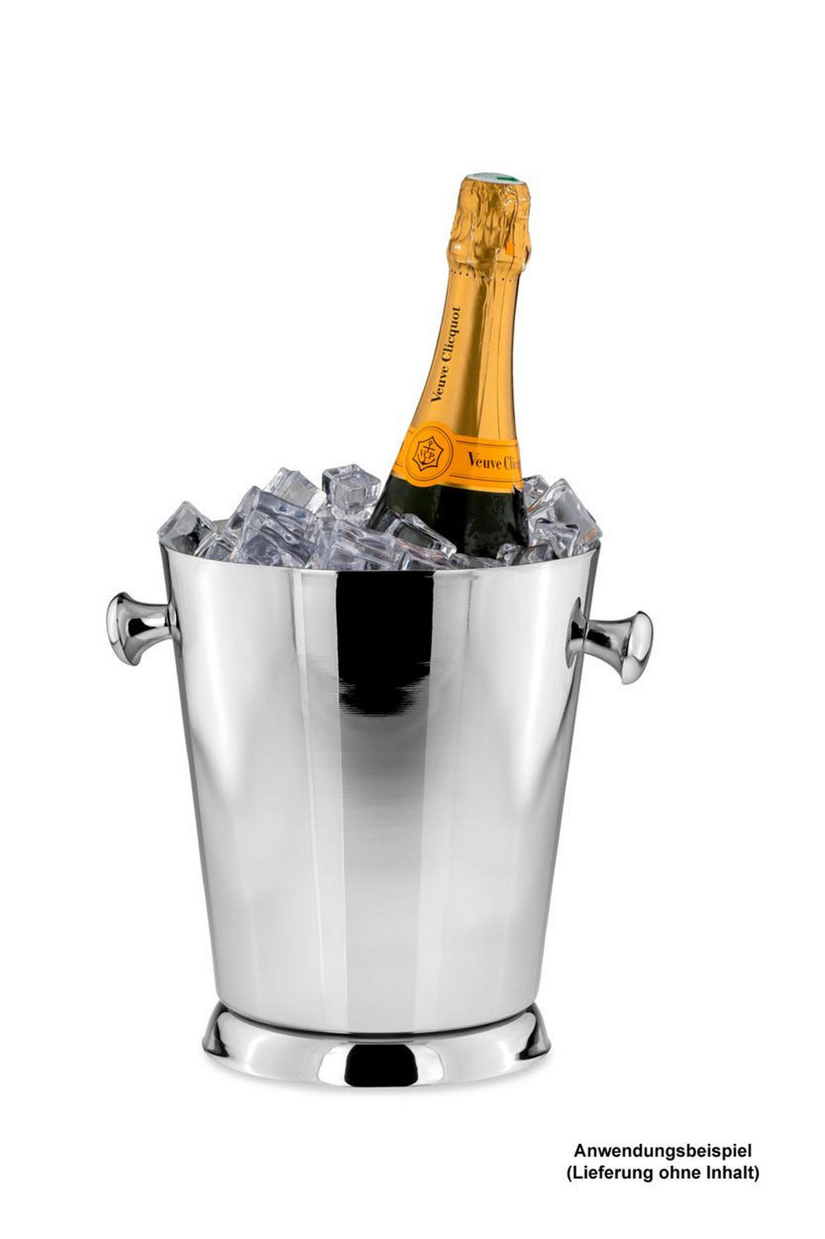 WEIN-/SEKT Flaschenkühler mit Griffen Hochglanz poliert (H) 19 x (Ø) 22,5 cm - Silberfarben, Paraffin (23/19cm) - Hermann Bauer jun. Kollektion GmbH