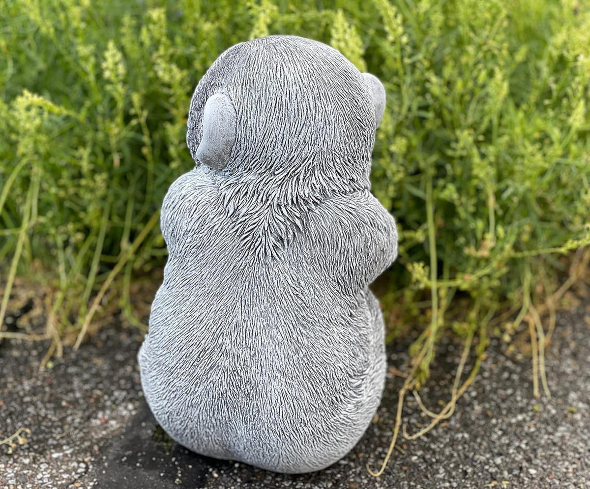 STEINFIGUR Schimpanse Affe frostfest Steinguss Gartenfigur - Grau, Stein (18/30/17cm) - stoneandstyle