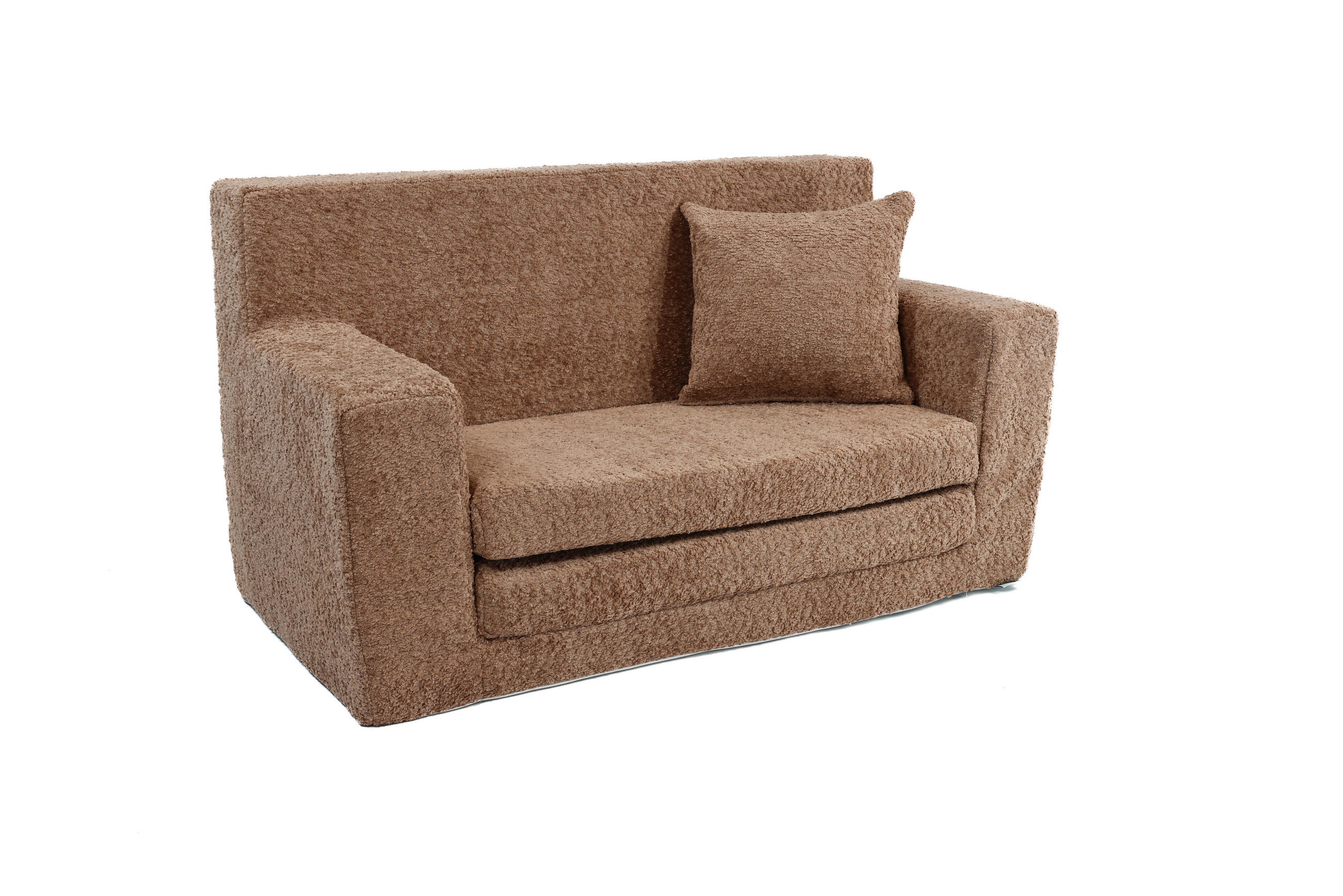 KINDERSOFA David – Stilvoller Komfort für das Kinderzimmer - In den Trendfarben - Braun, Textil (83/47/43cm) - Fortisline