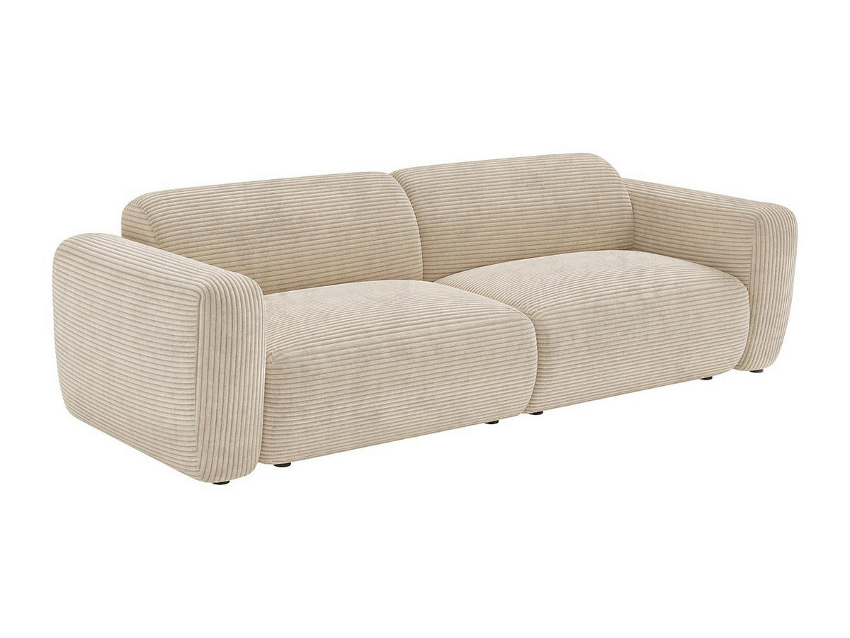 SOFA - 4 Personen - samt - beige Pogni - Beige, Kunststoff/Textil (245/73/97cm) - Vente-Unique