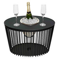 BEISTELLTISCH MIT EDELSTAHL-KÜHLER Stockholm schwarz 46 cm - Schwarz, Kunststoff (57.5/35/46cm) - COOTAB Cooler Table