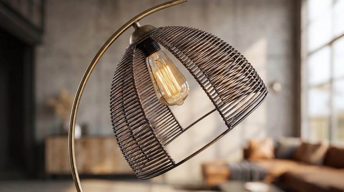 STEHLAMPE WENORA Bronze Holz - Bronzefarben, Holz (30/30/165cm) - KAWOLA