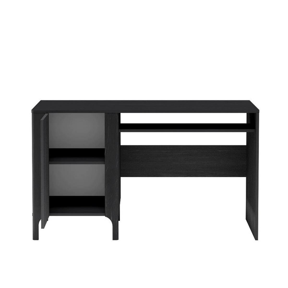 SCHREIBTISCH ALICANTE 135x60x77,5 cm Bürotisch Computertisch, Schwarz - Schwarz, Holzwerkstoff (60/135/77.5cm) - MASSENO