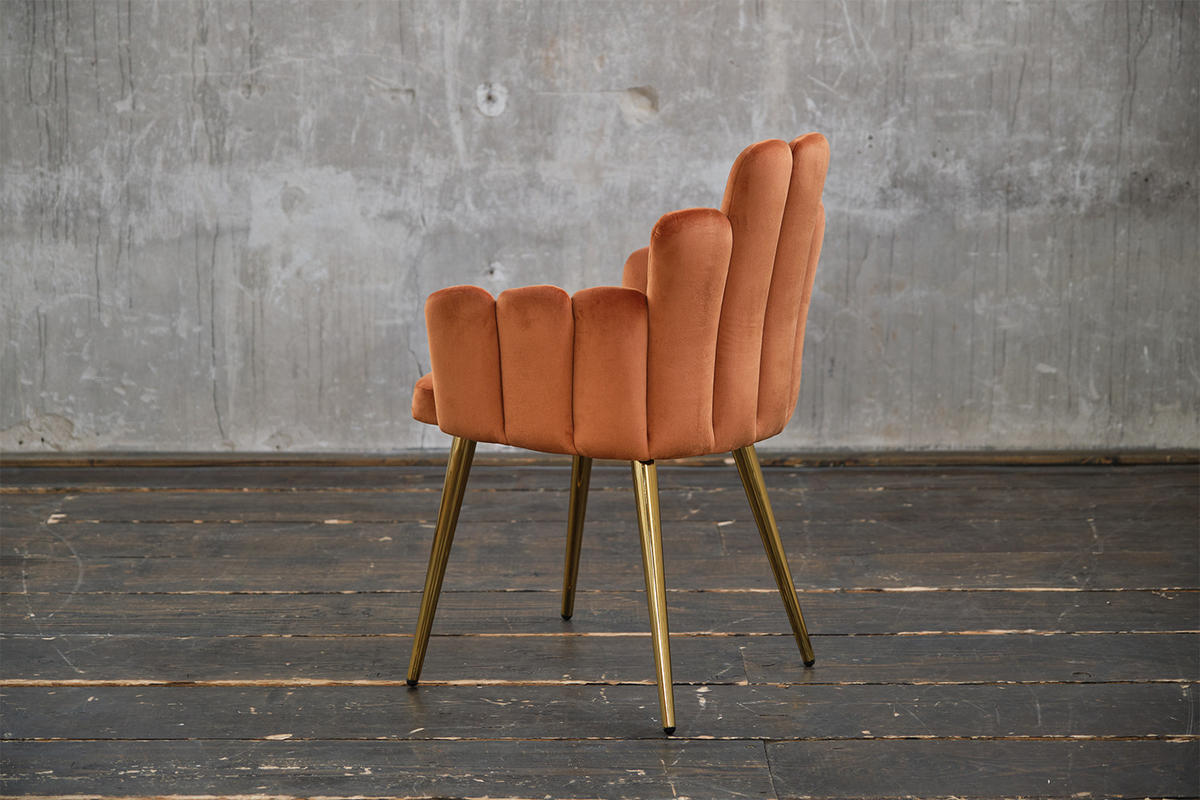 ESSZIMMERSTUHL FREJA Kupfer Velvet - Kupferfarben, Textil (59/86/55cm) - KAWOLA