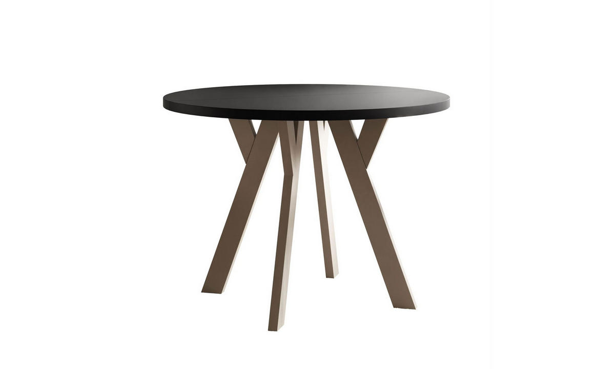 ESSTISCH VOLTA MATT 100/100/72,5 cm Tischplatte: Schwarz matt; Gestell: Kaschmir - Kaschmir/Schwarz, Holzwerkstoff/Metall (100/100/72.5cm) - Lookway