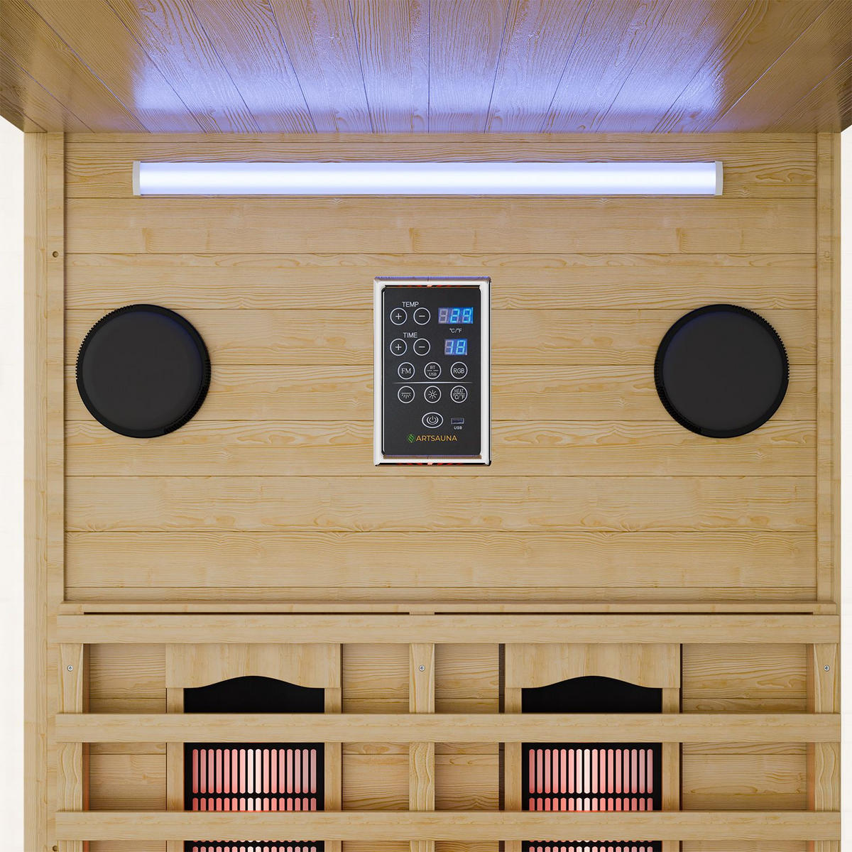 INFRAROTKABINE Göteborg mit Vollspektrumstrahlern - Naturfarben, Holz (90/190/90cm) - Artsauna