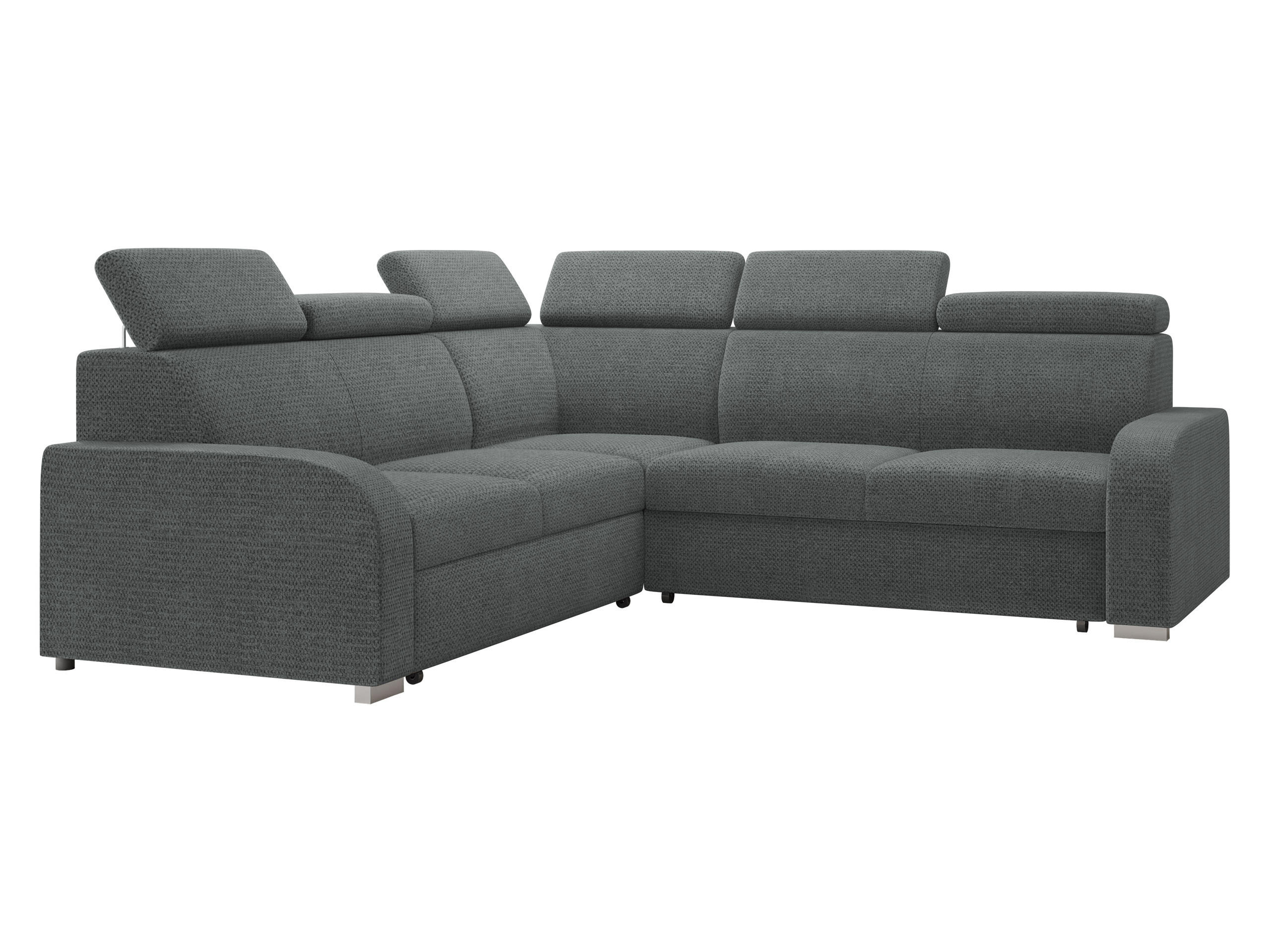 ECKSOFA Oslo 2rR2p - Dunkelgrau/Silberfarben, Holz/Kunststoff (250/250cm) - MIRJAN24