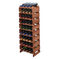 WEINREGAL VINOTECA FLEX PRO HxBxT 121x46x28cm 36 Flaschen auf 9 Ebenen Braun geölt - Braun, Holz (46/121/28cm) - PROREGAL