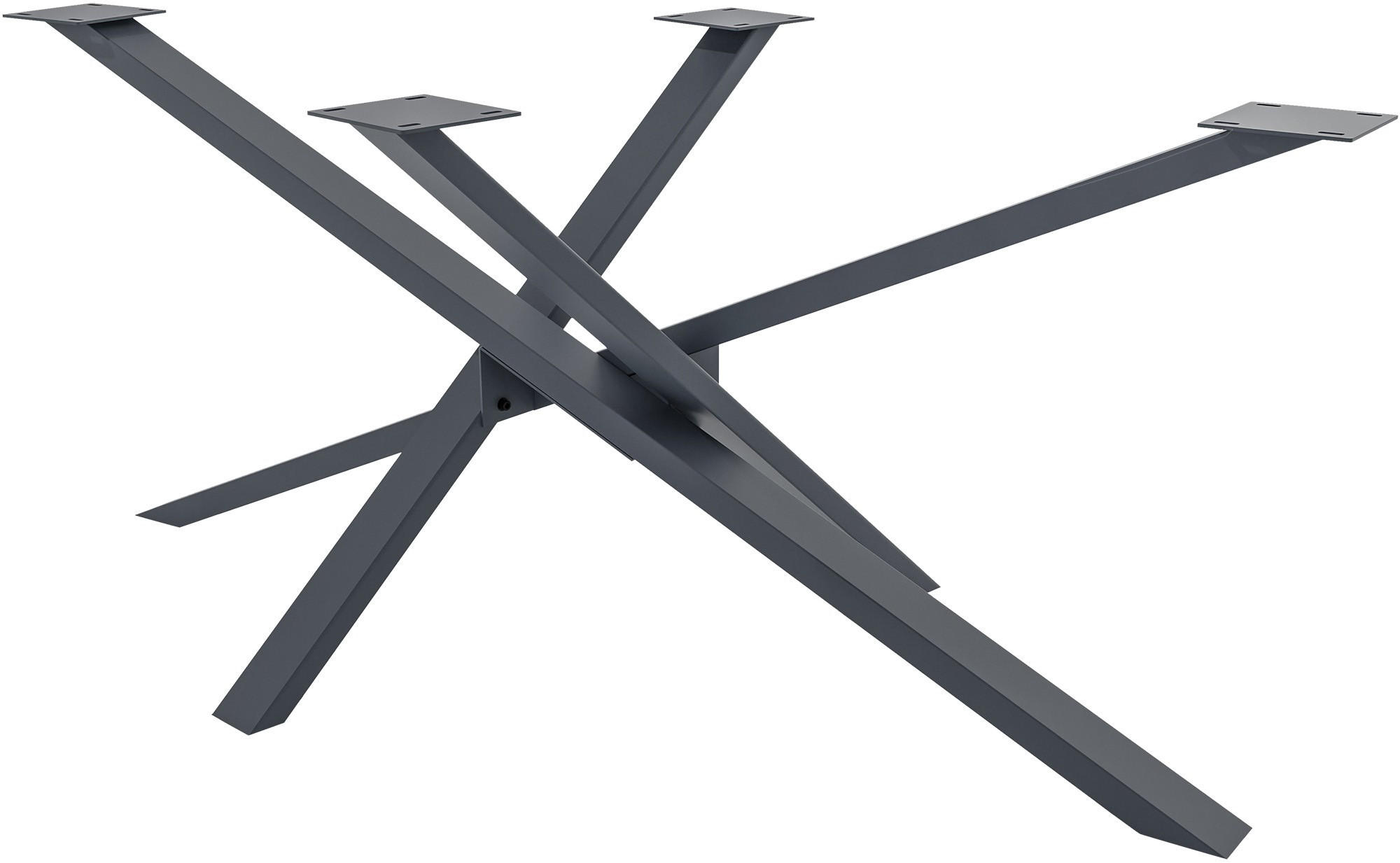 TISCHBEIN eckig 180/80/72 cm Metall grau - Grau, Metall (180/72/80cm) - CLP