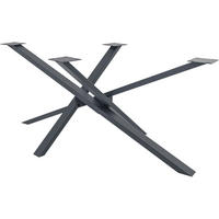 TISCHBEIN eckig 180/80/72 cm Metall grau - Grau, Metall (180/72/80cm) - CLP