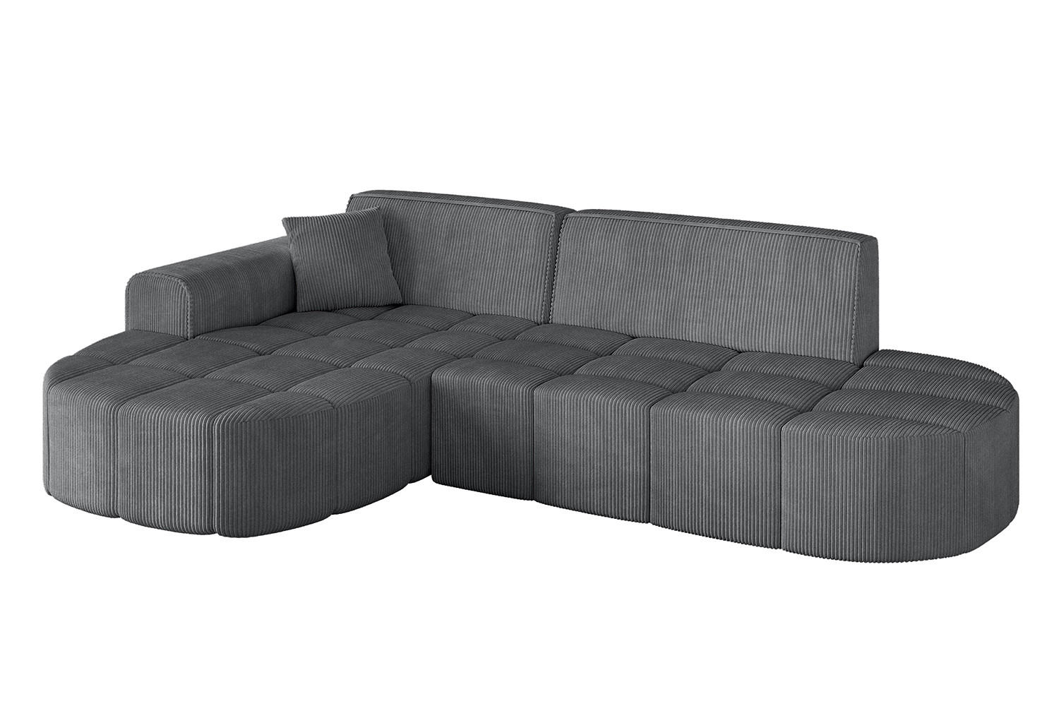 ECKSOFA Ottomane Links LIVO-L1 - 252x173x79,5 cm Dunkelgrau - Dunkelgrau, Holzwerkstoff/Textil (252/173cm) - ALTDECOR