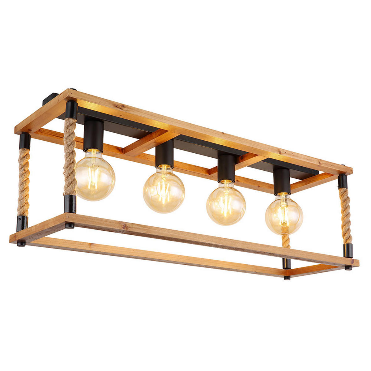 DECKENLEUCHTE VERNON Holzoptik Braun - Braun, Holz (75/25/31cm) - Globo Lighting