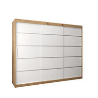 SCHWEBETÜRENSCHRANK 200/250/62 3-türig - Silberfarben/Weiß, Holz/Kunststoff (250/200/62cm) - Abiks Möbel
