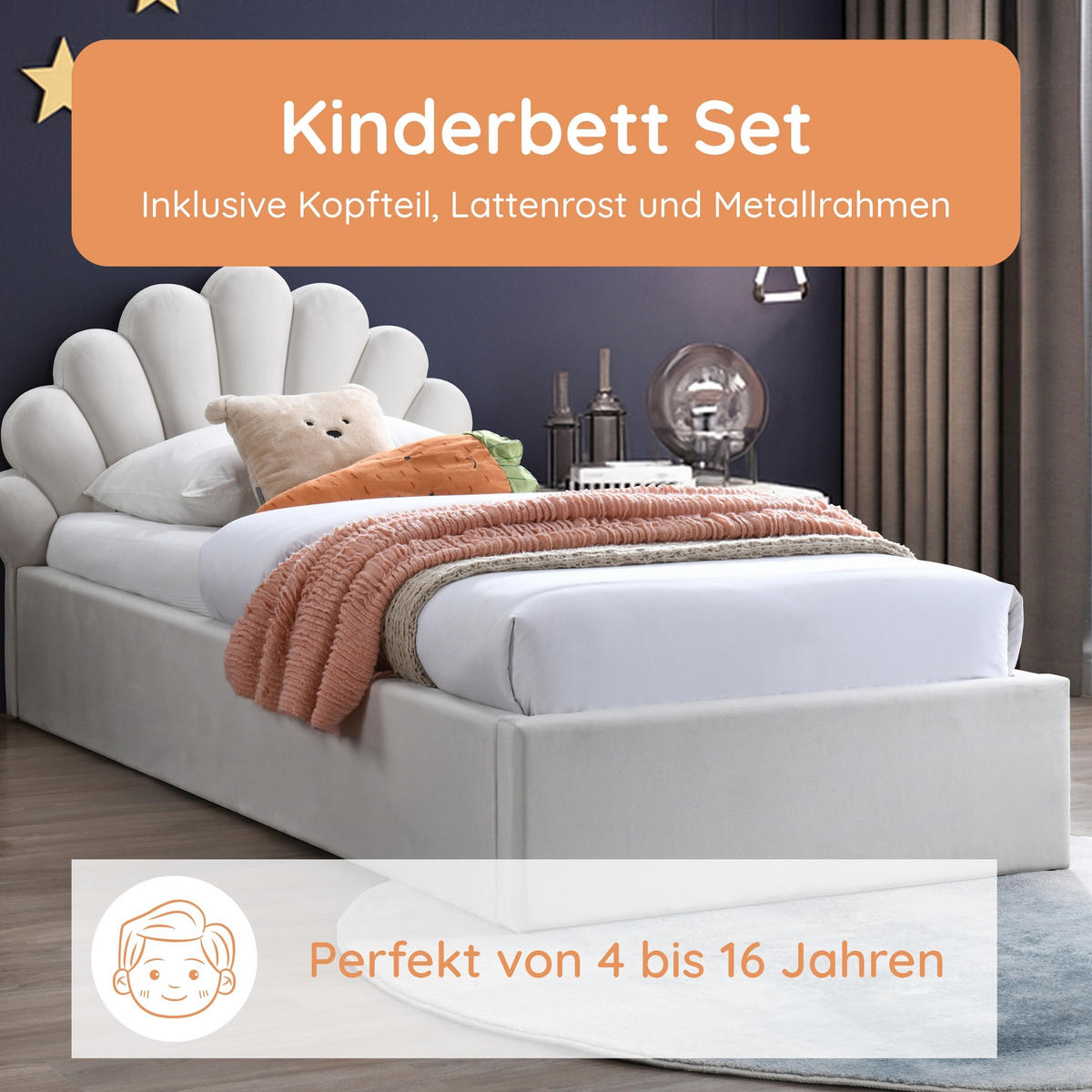 KINDERBETT 90x200 cm in Beige - Beige, Holzwerkstoff (90/200cm) - Kids Collective