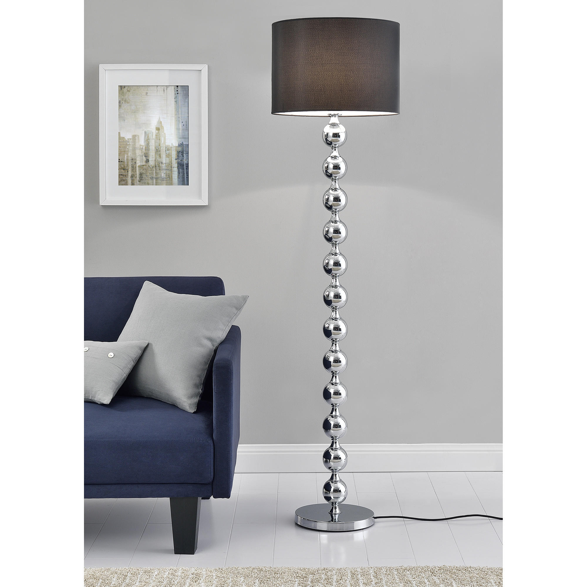 STEHLEUCHTE Spheric Black - Schwarz, Metall (48/48/155cm) - lux.pro