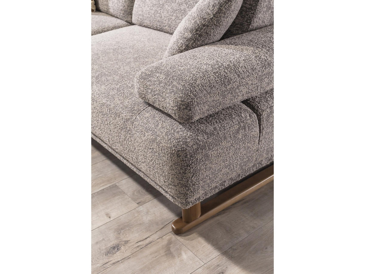 SOFA Fusion 3-Sitzer Webstoff Beige - Beige, Holz/Textil (235/83/97cm) - Villa Möbel