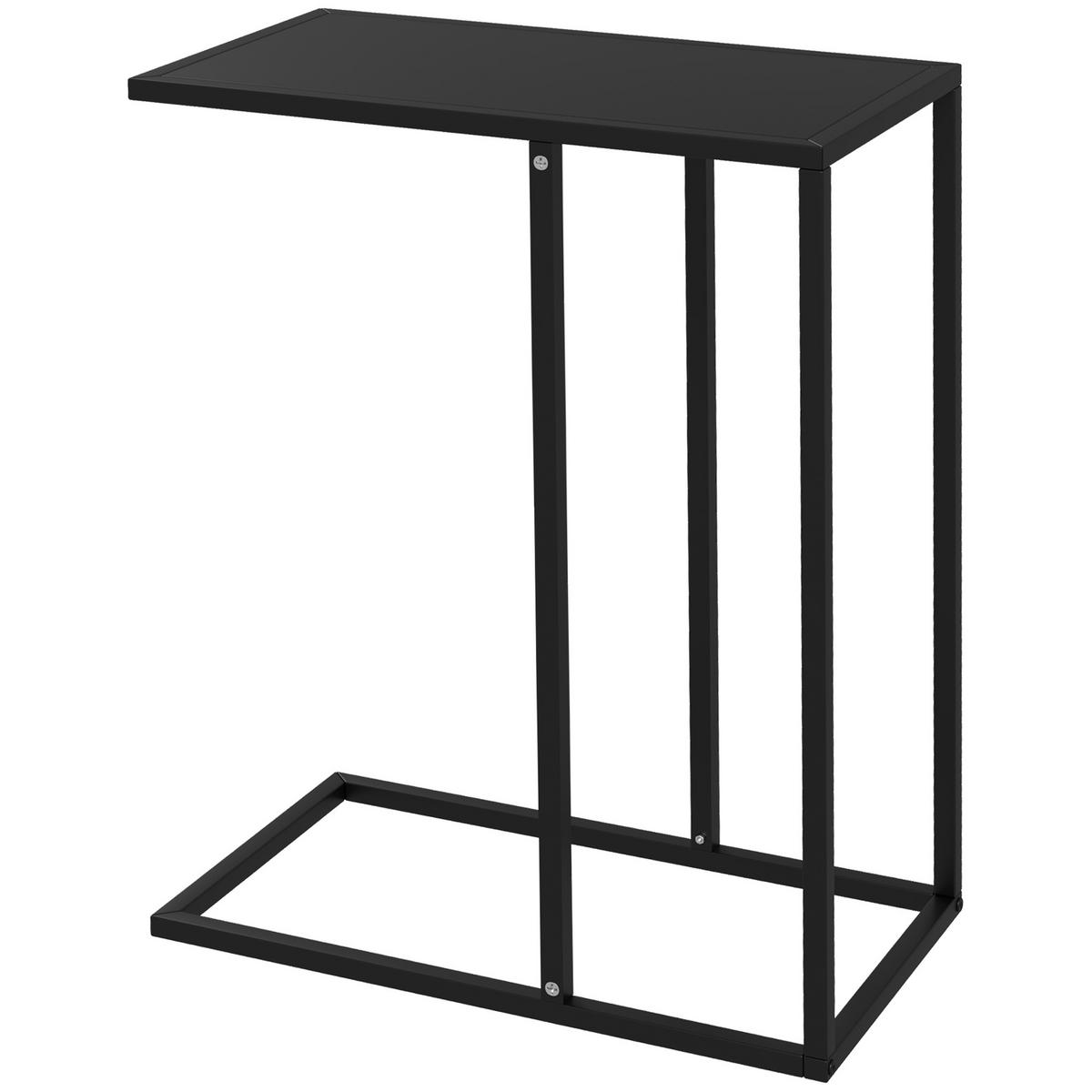 BEISTELLTISCH DE-08812 Laptoptisch, C-Form, Stahlgestell Schwarz - Schwarz, Metall (46/26/60cm) - ComfortXL