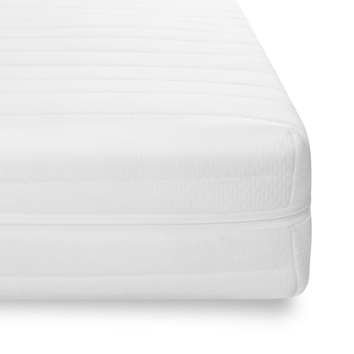 KALTSCHAUMMATRATZE 120x190 H2H3 Wendematratze 7-Zonen 90x200 mit waschbarem Bezug - Weiß, Textil (120/190cm) - Sleepneo