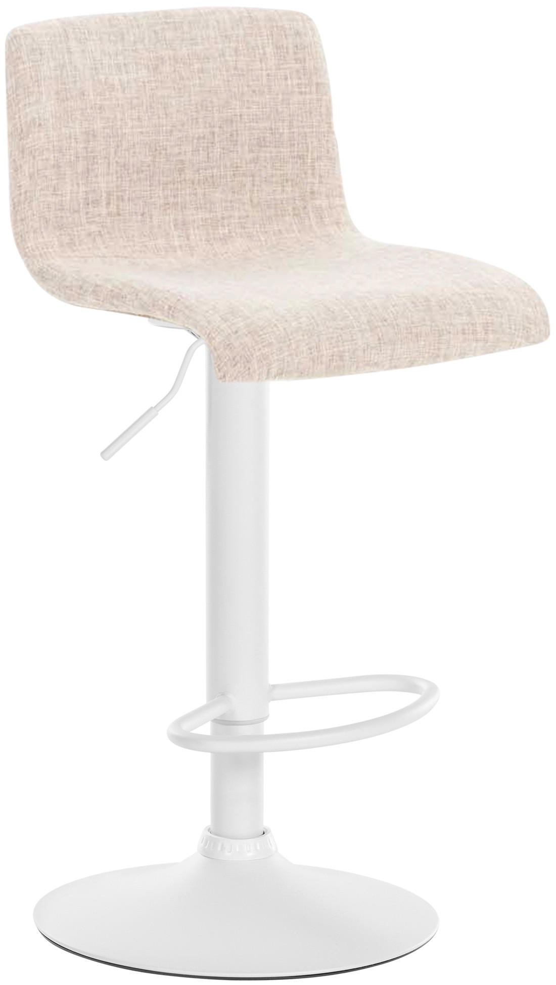 BARHOCKER Stoff creme - Creme/Weiß, Textil/Metall (39/84/36cm) - CLP