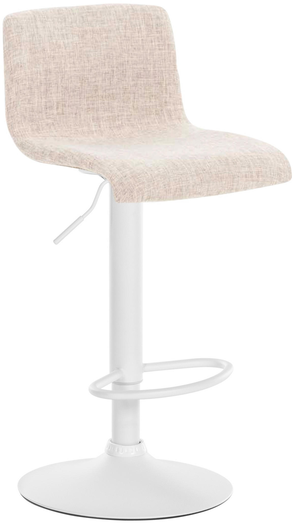 BARHOCKER Stoff creme - Creme/Weiß, Textil/Metall (39/84/36cm) - CLP