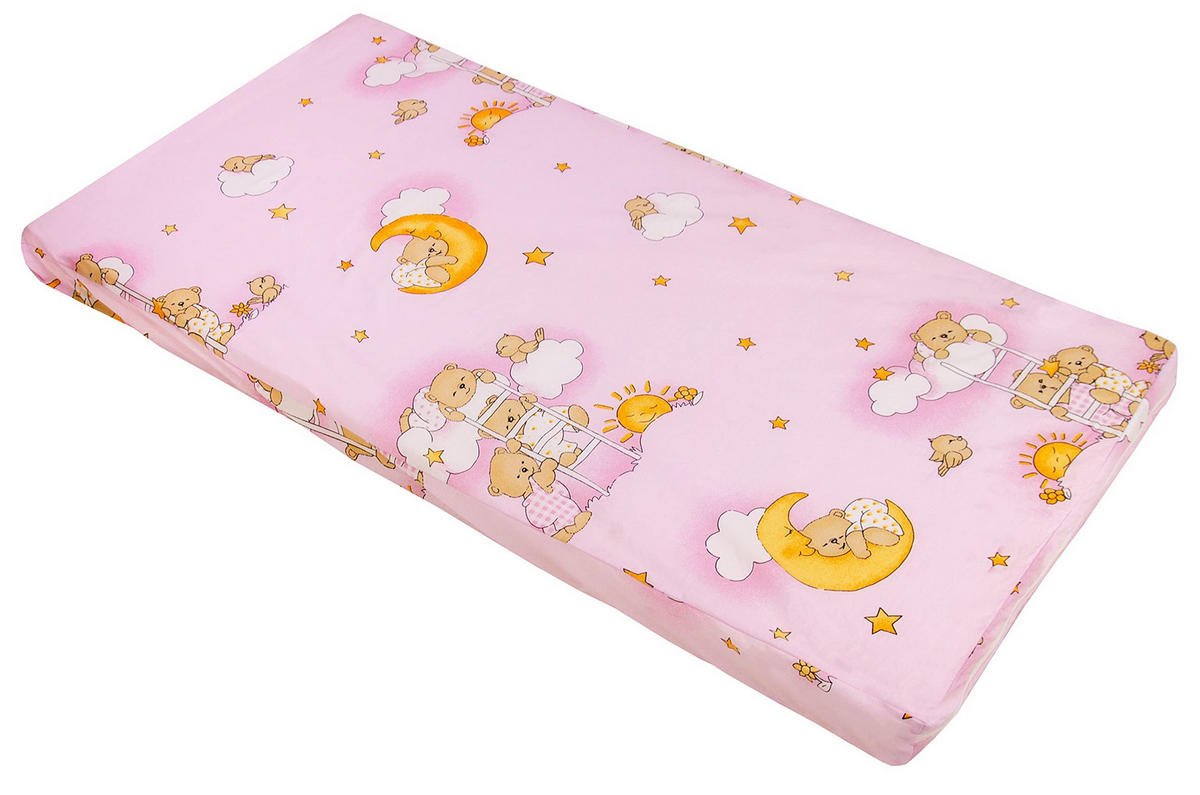 KINDERMATRATZE 60 x 120 cm klappbar, Schaumstoff, Mikrofaserbezug Rosa - Pink, Textil - Best for Kids