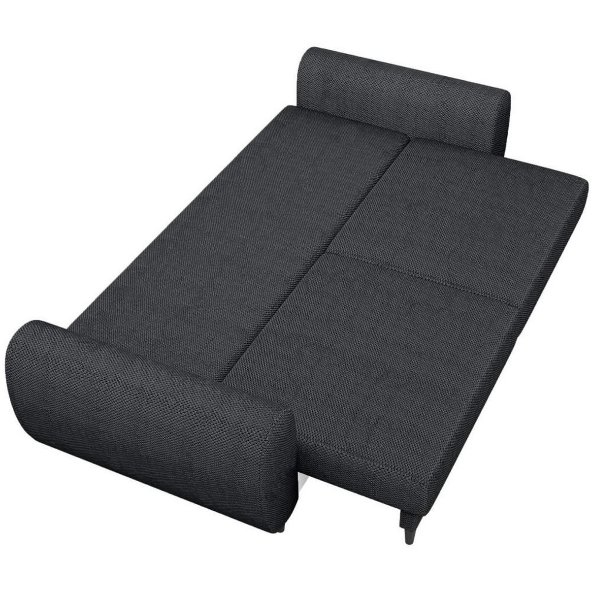 3-SITZER SCHLAFSOFA Cortez schwarz - Schwarz, Textil (251/76/95cm) - Beautysofa