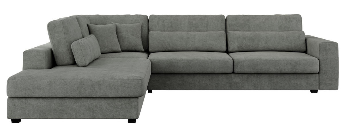 ECKSOFA Savona Grau Strukture - links - Schwarz/Grau, Kunststoff/Textil (316/249cm) - MKS