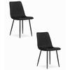 ESSZIMMERSTUHL 2-er Set TURIN schwarzer Sitz - Schwarz, Textil (44.5/88.5/53cm) - Valora