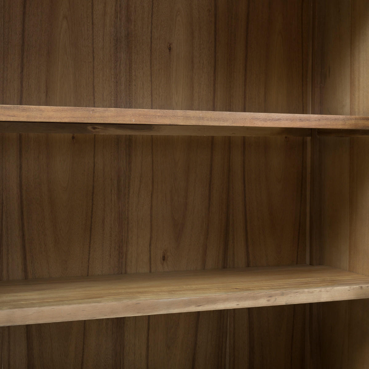 VITRINENSCHRANK MASSIVHOLZ AKAZIE 268/50/268 cm - Schwarz, Naturmaterialen (268/50/54cm) - Signature