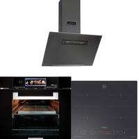 BACKOFEN-SET Multifunktions-Elektro-Backofen EH 6344 N + Induktionskochfeld KCT 6110 FI + Dunstabzugshaube AT 6402 ECO 60 cm - Schwarz, Metall (59.4/59.4/57.5cm) - Kaiser Küchengeräte