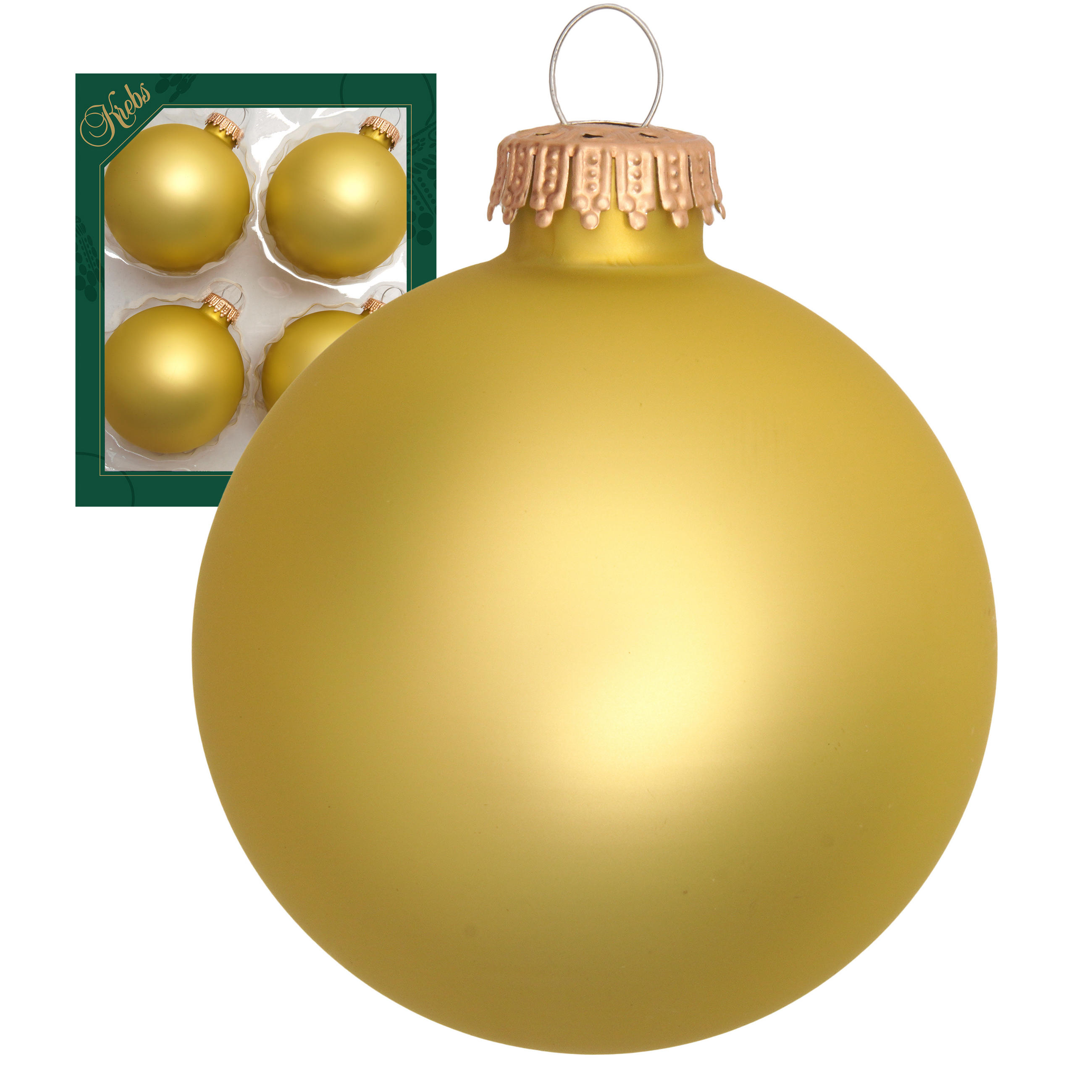 Krebs Glas Lauscha Christbaumkugeln Gold 8x8x8 cm