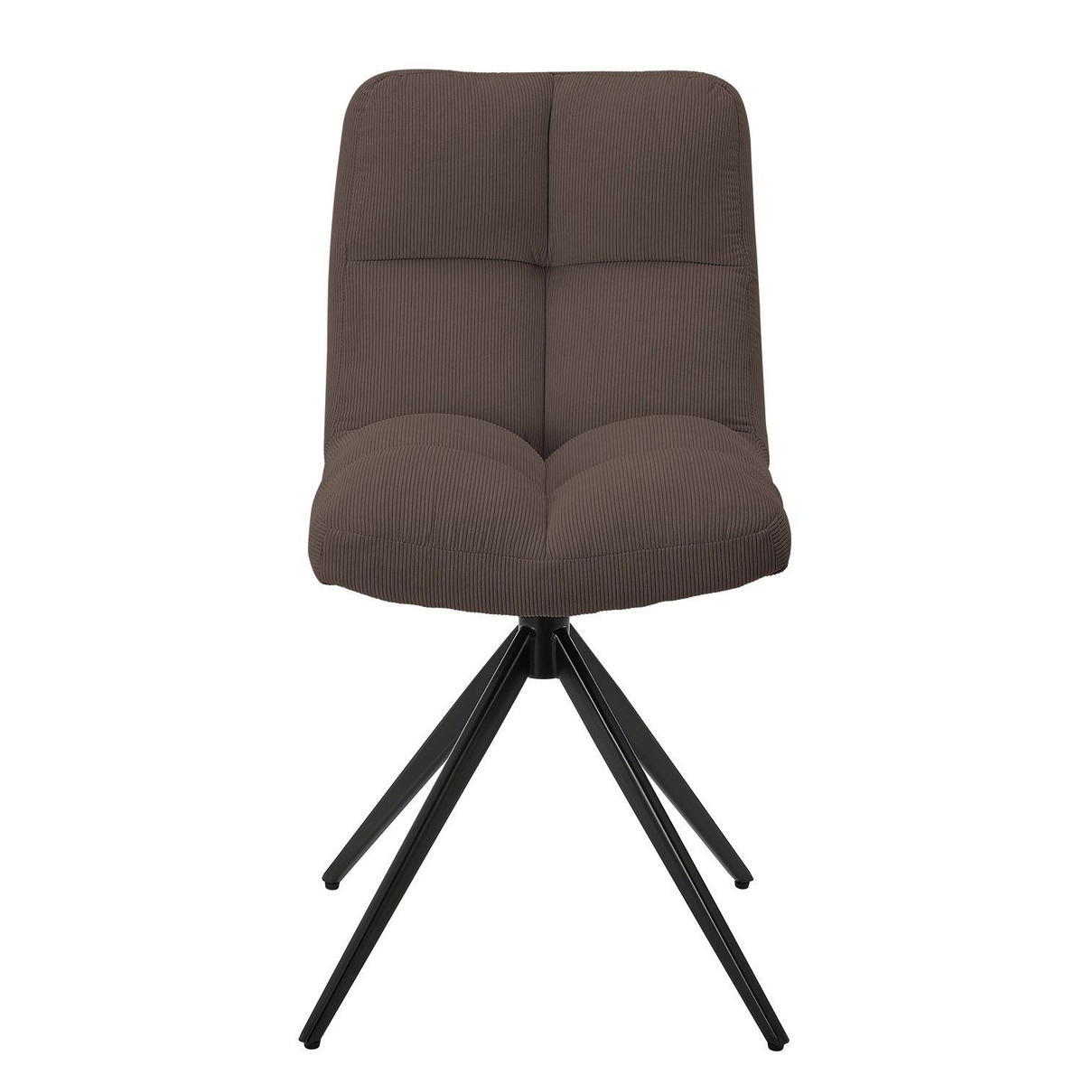 DREHSTUHL Dallas cord braun (2er-Set) - Braun, Textil (45/84/45cm) - Juskys