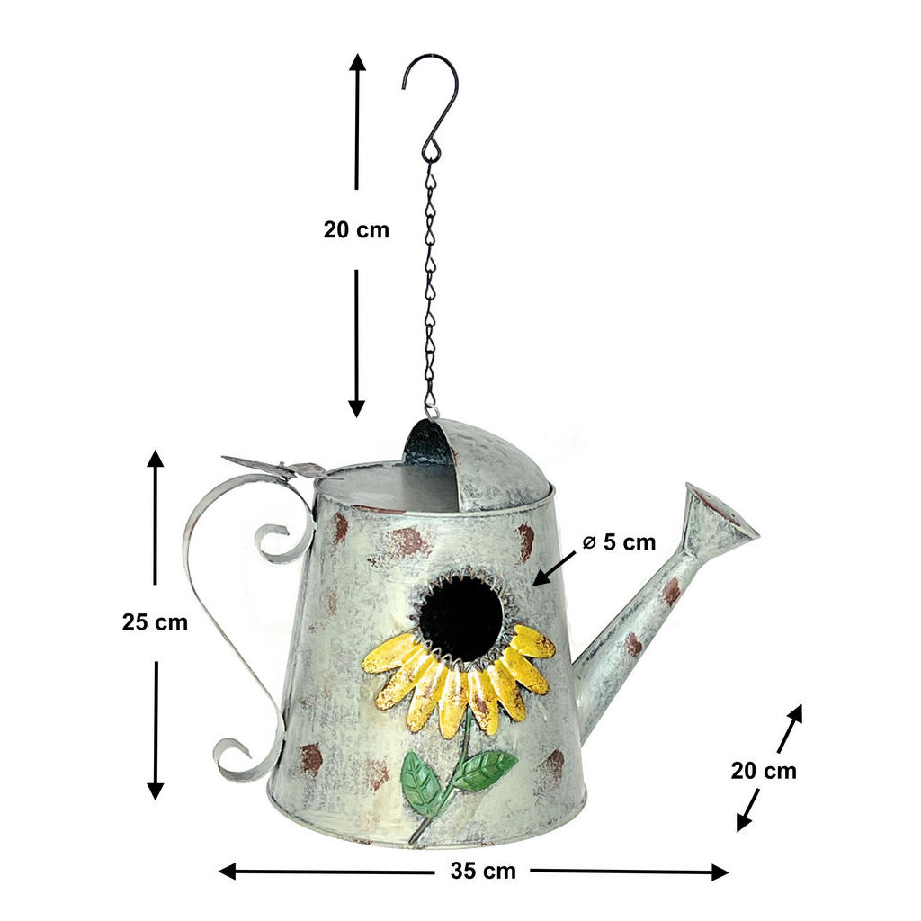 Thumbnail - DanDiBo Vogelhaus, Grau, Metall, 35x45x20 cm, Gartenzubehör, Gartenpflege, Vogelhäuser
