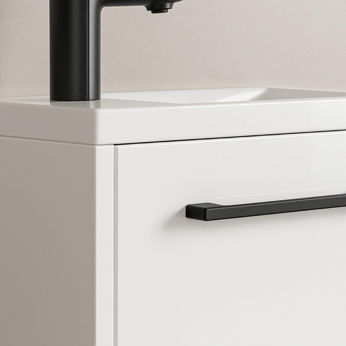 GÄSTE-WC-MÖBELSET Florence 2 Teile Weiß Hochglanz - 40 x 22 x 50 cm - Weiß, Holz (40/50/22cm) - Badplaats