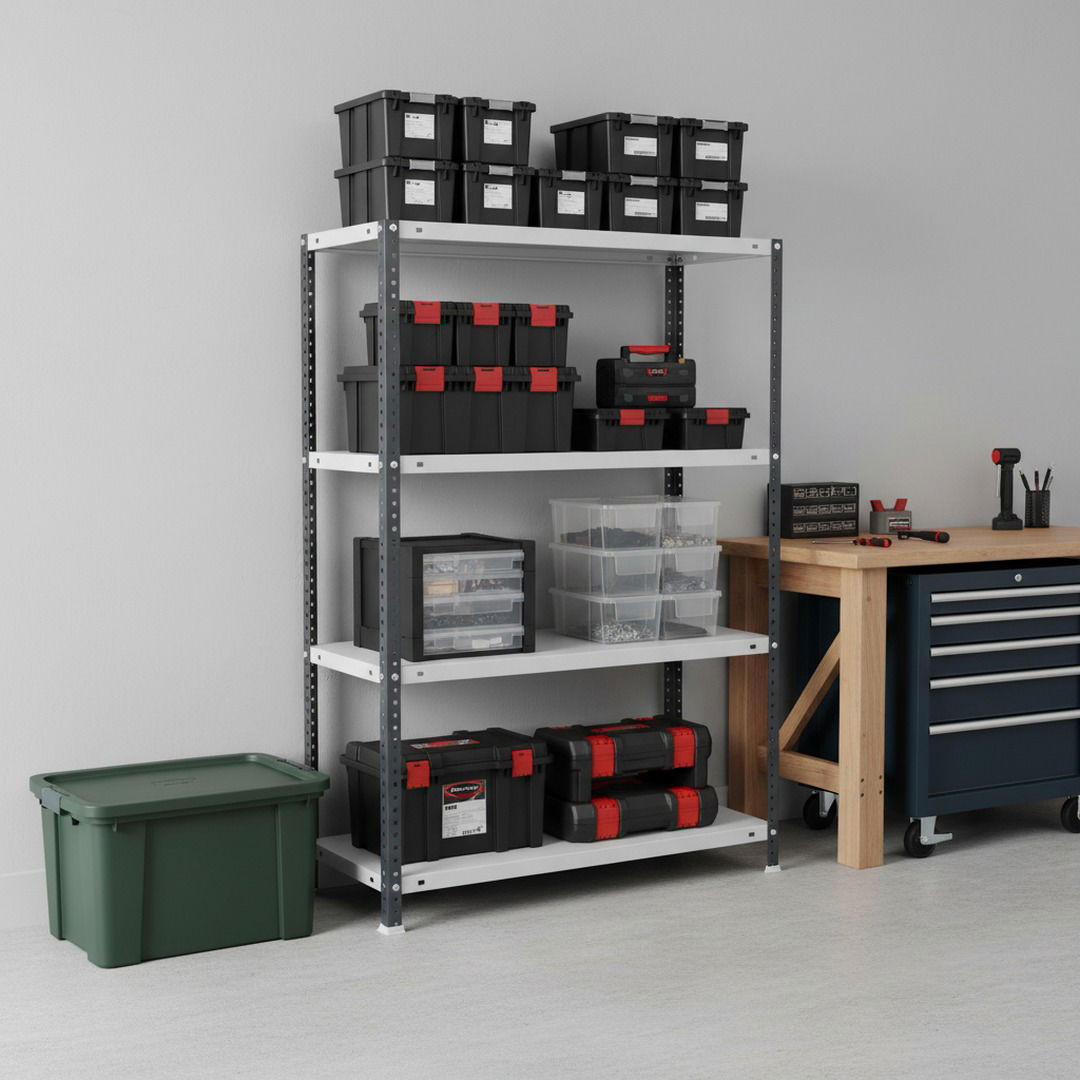 SCHRAUBREGAL PANDA MID | HxBxT 150x110x50cm | 4 Fachböden | Fachlast 90kg | Anthrazit-Weiß - Anthrazit, Metall (110/150/50cm) - PROREGAL